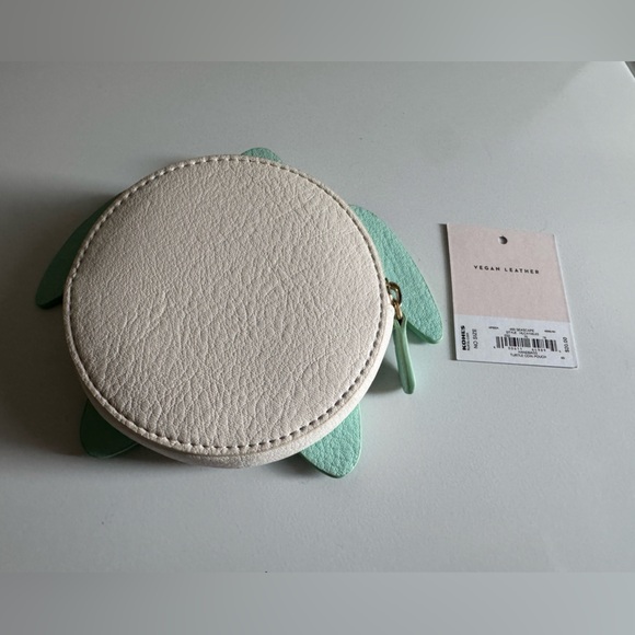 LC Lauren Conrad Vegan Leather Mint Green Turtle Coin Purse - Picture 3 of 8
